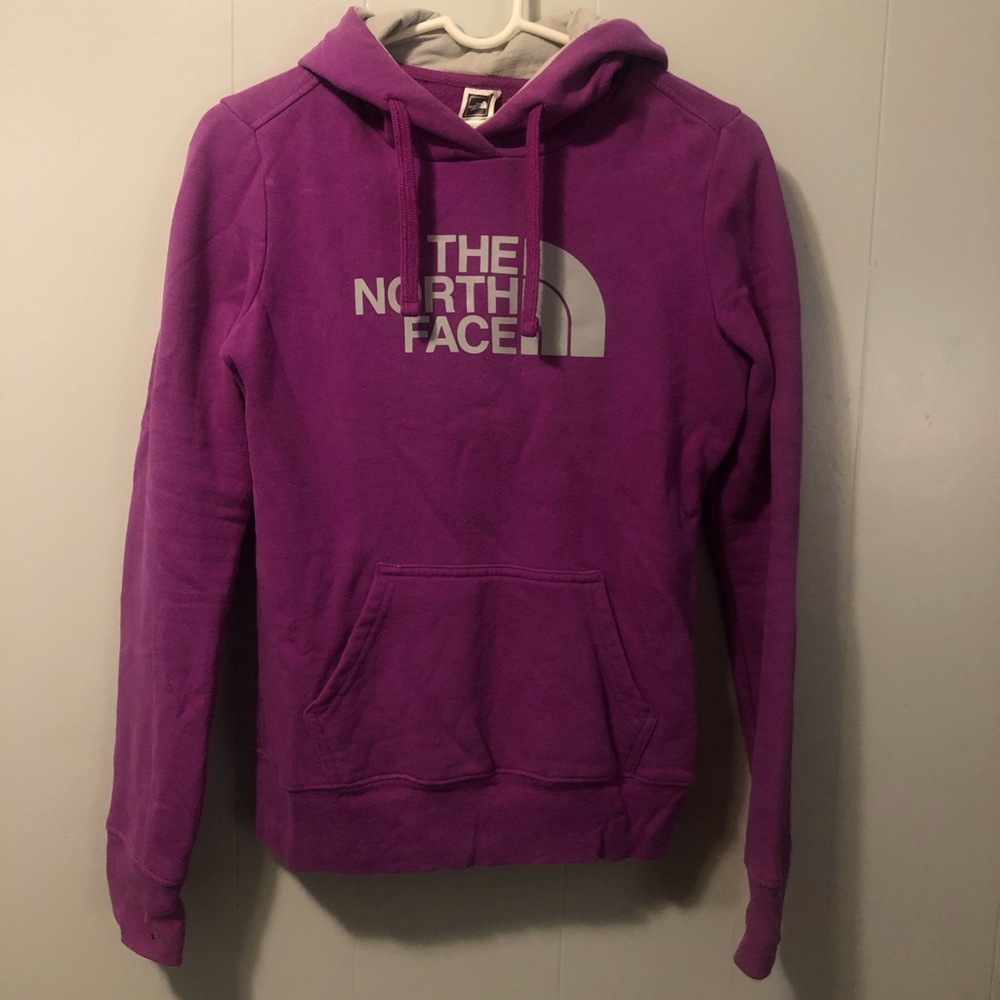 Purple & Gray North Face Hoodie Sweatshirt XS